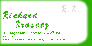 richard krosetz business card